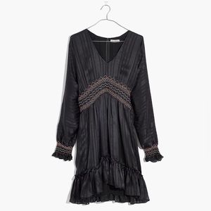Ulla Johnson Silk Odette Smocked Mini Boho Dress